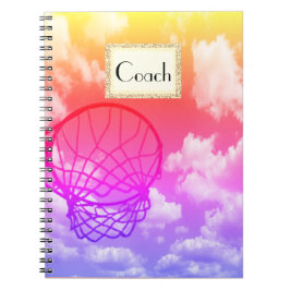 Caderno Espiral Tema do treinador do Netball personalizado