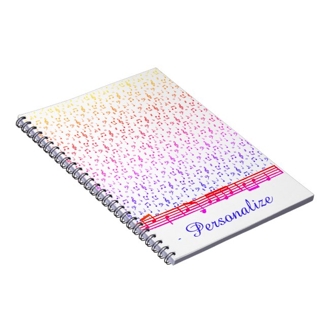 Caderno Espiral tema musical Arco-íris personalizado (Lado Direito)