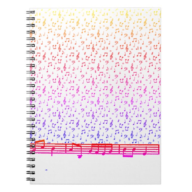 Caderno Espiral tema musical do arco-íris (Frente)