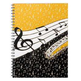 Caderno Espiral tema musical Dourado
