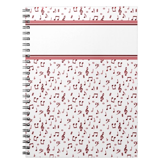 Caderno Espiral tema musical vermelho (Frente)
