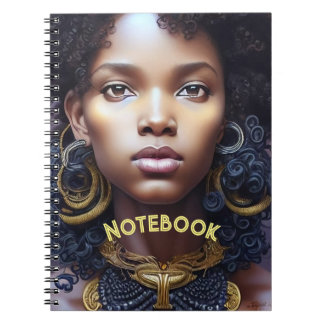 Caderno Espiral tema Notebook Africano Americano 6x9 Espiral