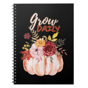 Caderno Espiral Temas da abóbora- Cresça a estação de Halloween po