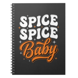 Caderno Espiral Temática de Halloween Bebê Spice Retro Tipografia