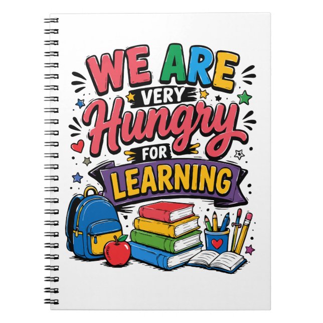 Caderno Espiral Temos Fome de Aprender (Frente)