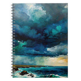 Caderno Espiral Tempestade sobre o oceano | Diário para notebook