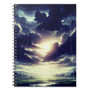 Caderno Espiral Tempestade Sunset Chuva Sobre Serene Valley