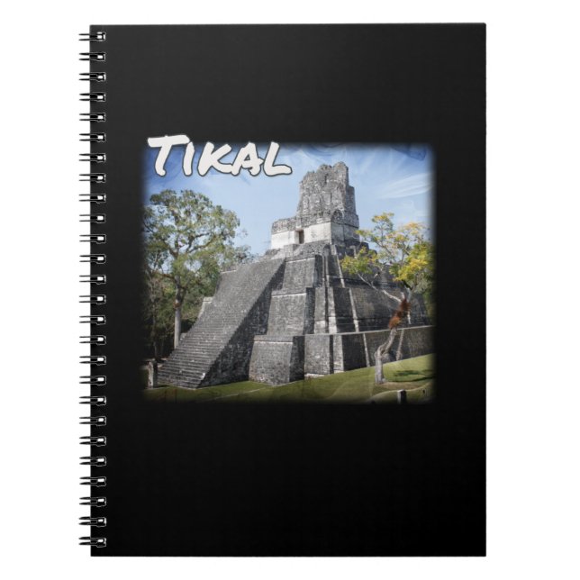 Caderno Espiral Templo de Ruínas Tikais da Guatemala (Frente)