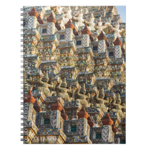 Caderno Espiral Templo de Wat Arun em Bangkok, Tailândia
