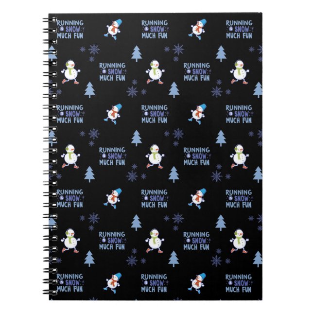 Caderno Espiral Tempo Frio Correndo Neve De Natal (Frente)