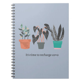 Caderno Espiral tempo para recarregar o cono