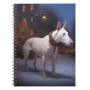 Caderno Espiral Temporada Festiva de Natal do Bull Terrier