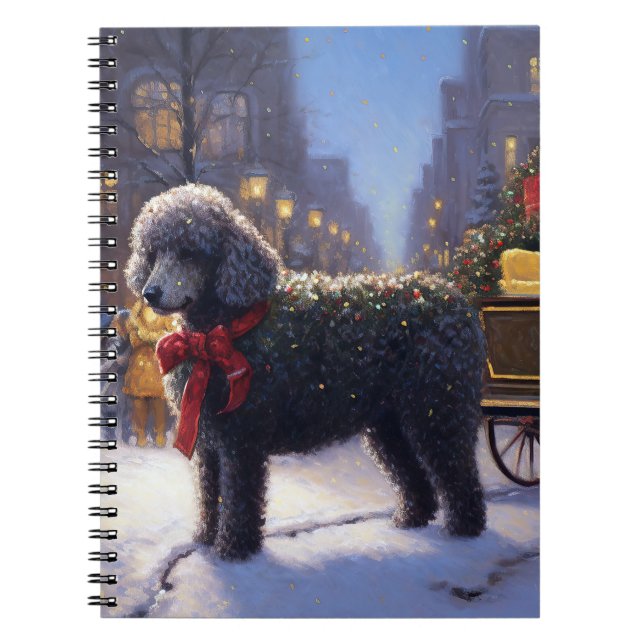 Caderno Espiral Temporada Festiva de Natal do Poodle (Frente)