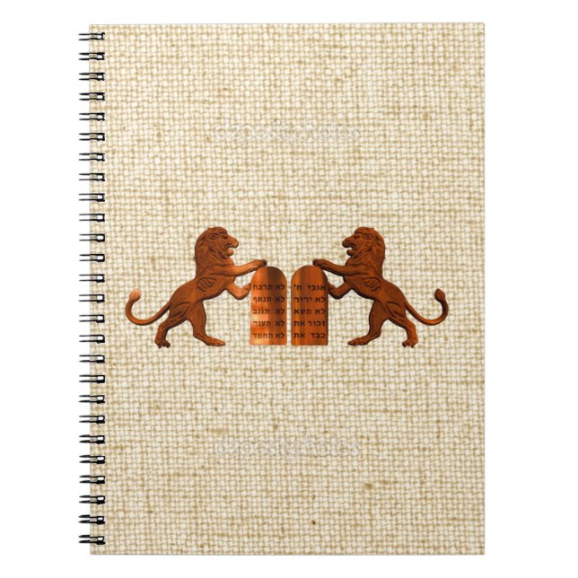 Caderno Espiral Ten Commandments and Lions (Frente)