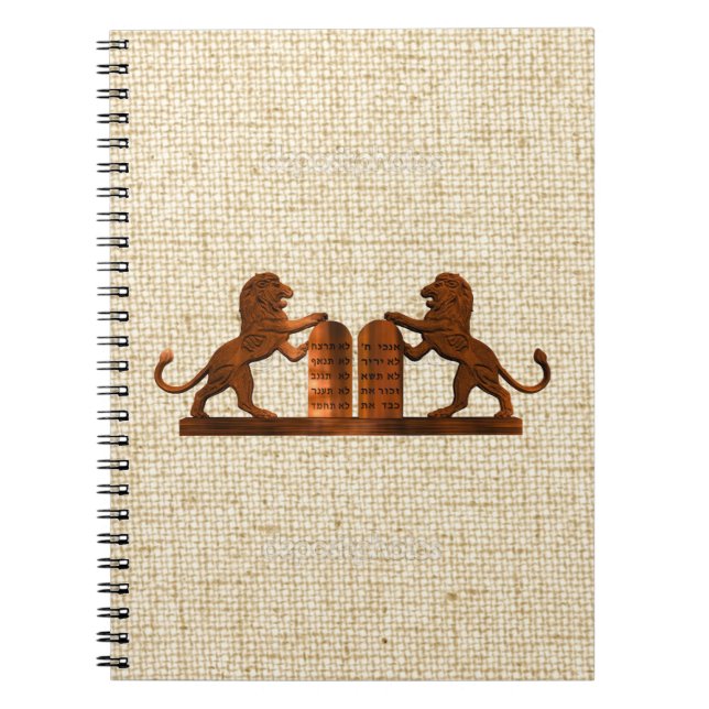 Caderno Espiral Ten Commandments and Lions (Frente)