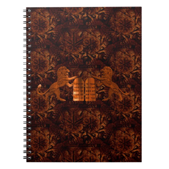 Caderno Espiral Ten Commandments and Lions (Frente)