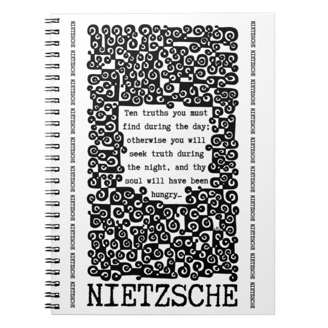 Caderno Espiral TEN TRUTHS quote by Nietzsche (Frente)