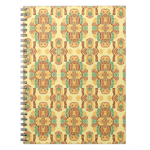Caderno Espiral Tendência da Vintagem Étnica: Azulejo Boêmia Sem C