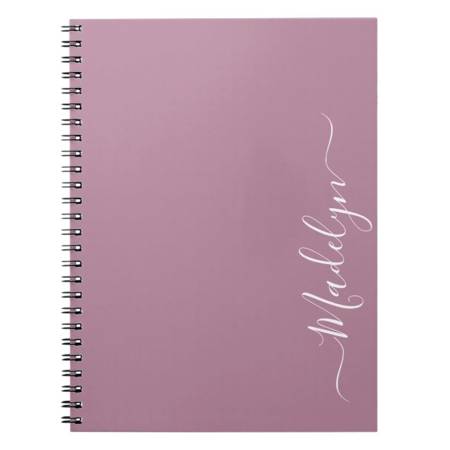 Caderno Espiral Tendência de Nome Personalizado Na moda de Script  (Frente)