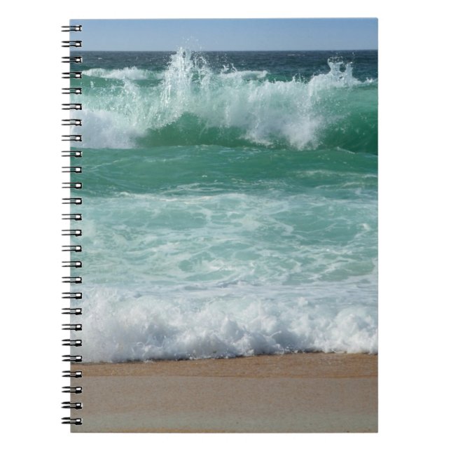 Caderno Espiral Tendência de Ondas Marítimas de praia de Capa Cost (Frente)