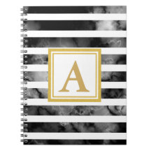 Tendência do Monograma Dourado de Brilho Preto e B