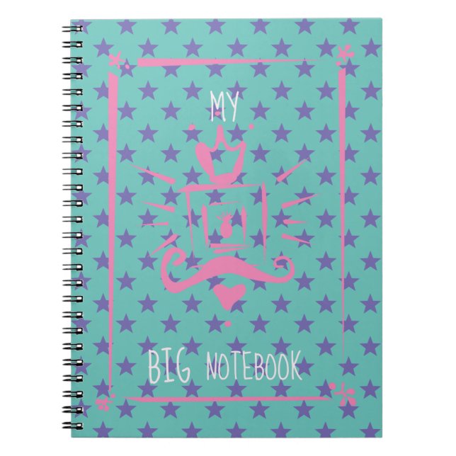Caderno Espiral Tendência Moderna Personalizada Girly Pink (Frente)