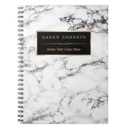 Caderno Espiral Tendência White Marble Stone Texture Modern Look