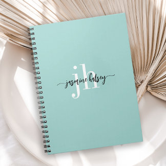 Caderno Espiral Tendências Simples Nome e Iniciais