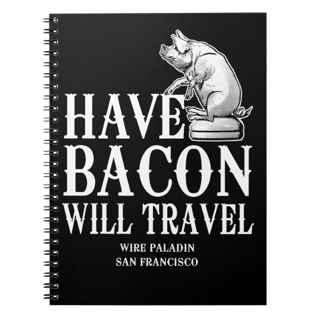 Caderno Espiral Tenha Bacon Will Viagem (Frente)
