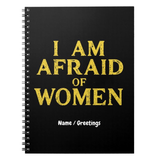 Caderno Espiral Tenho Medo Das Mulheres Engraçadas Meme Hilarious (Frente)