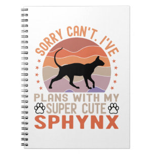 Caderno Espiral Tenho planos com meu gato Sphynx