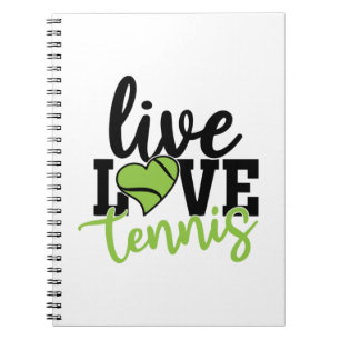 Caderno Espiral Tênis Player Live Love Tênis