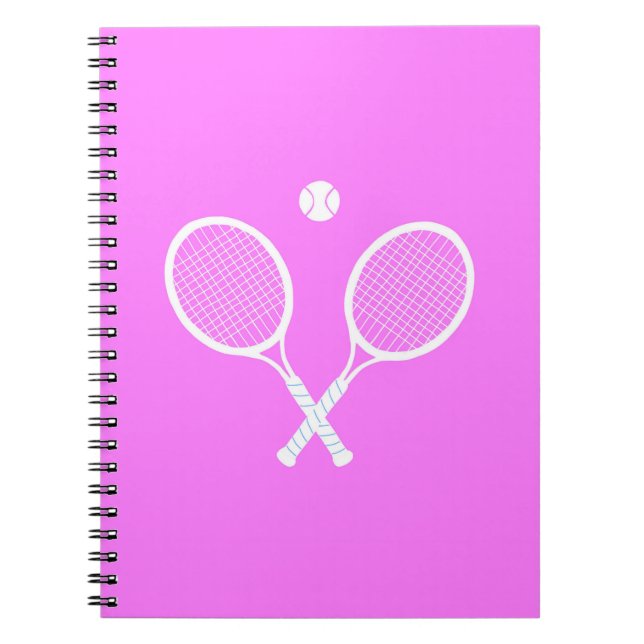 Caderno Espiral Tênis Rackets Rosa (Frente)