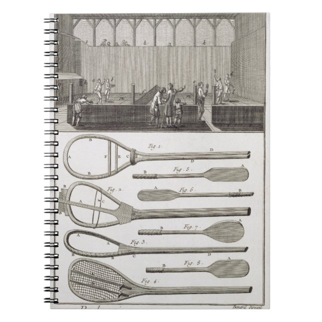 Caderno Espiral Tênis real e a construção das raquetes, de (Frente)