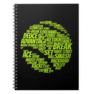 Caderno Espiral Tênis - Termos do Tênis Player Reproduzindo a esfe