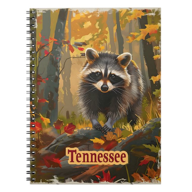 Caderno Espiral Tennessee Raccoon (Frente)