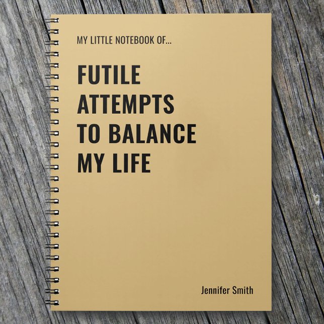 Caderno Espiral Tentativas Inúteis de Equilibrar Cotação Engraçada (Criador carregado)