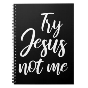 Caderno Espiral Tente Jesus Não Eu Cristão Fé Deus Cristianismo