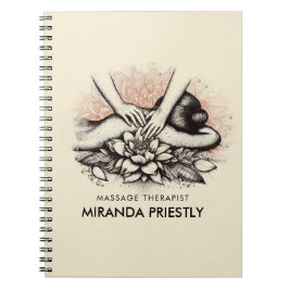 Caderno Espiral Terapêutica de Massagem Terapia Mãos Energia Spa B