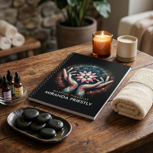 Caderno Espiral Terapia de Massagem Mãos de Cura Spa de Energia Be