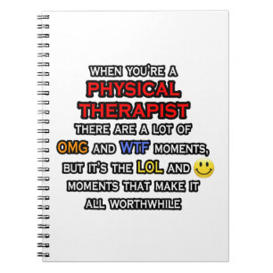 Caderno Espiral Terapista Físico Engraçado... OMG WTF LOL