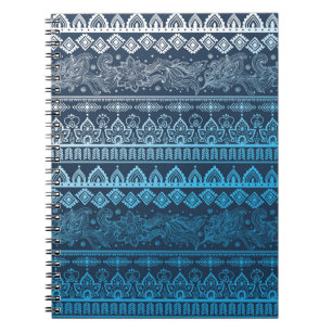 Caderno Espiral Terceiro padrão étnico tribal, perfeito.