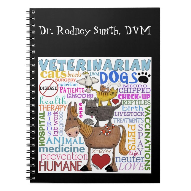 Caderno Espiral Termos do Veterinarian-Subway Art Vet (Frente)