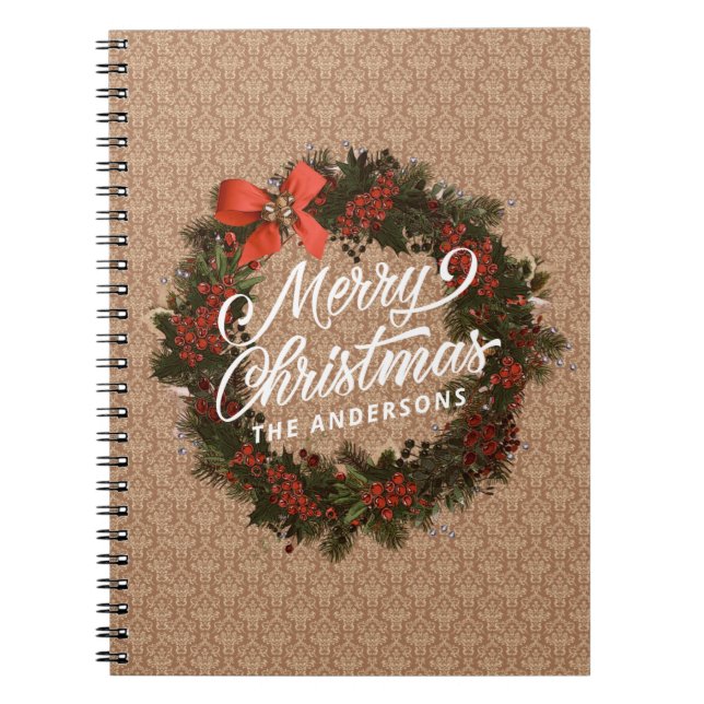 Caderno Espiral Terra de Natal Personalizada Elegante | Notebook (Frente)
