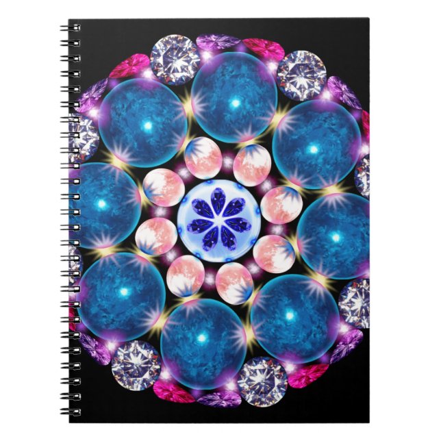 Caderno Espiral Terra do cristal da mandala (Frente)