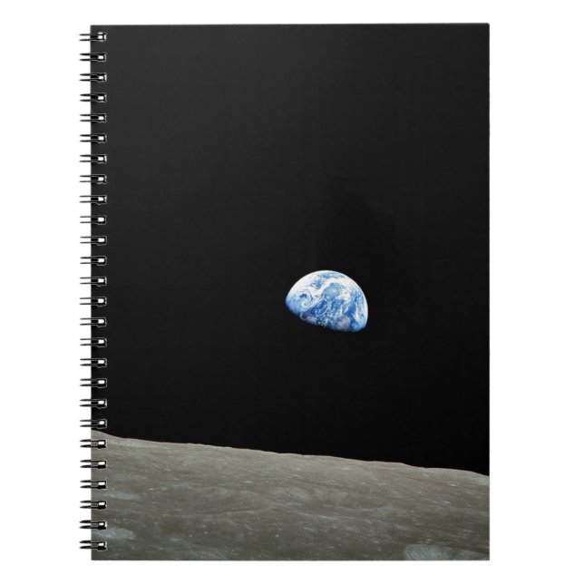 Caderno Espiral Terra do universo espacial da Lua (Frente)