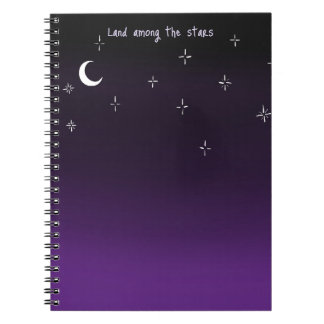 Caderno Espiral ‘Terra entre as estrelas’ Céu Noturno Roxo