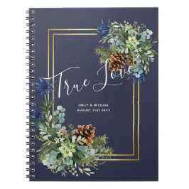 Caderno Espiral Terra Maravilhosa do Casamento Eucalyptus Blue de