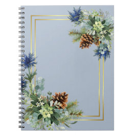 Caderno Espiral Terra Maravilhosa do Casamento Eucalyptus Blue de