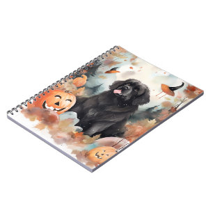 Caderno Espiral Terra Nova do Halloween com Pumpkins assustado